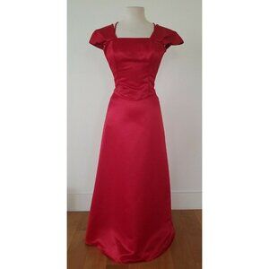 Red Two Piece Concert Dress Beaded Top Size XS